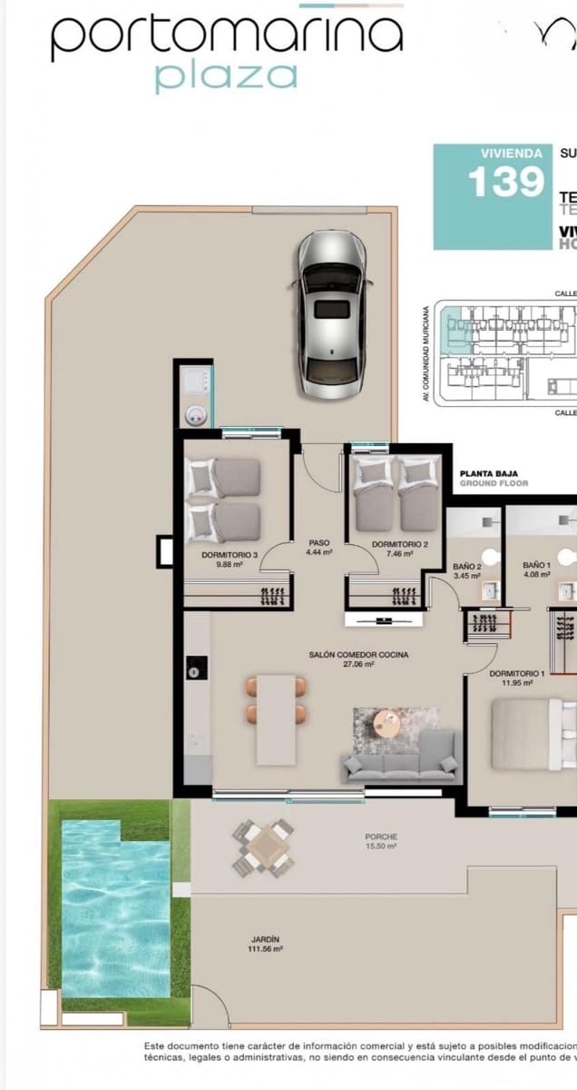 3 Zimmer Bungalow zu verkaufen in Torre de la Horadada mit Pool Garage - 415.000 € (Ref: 9921809)