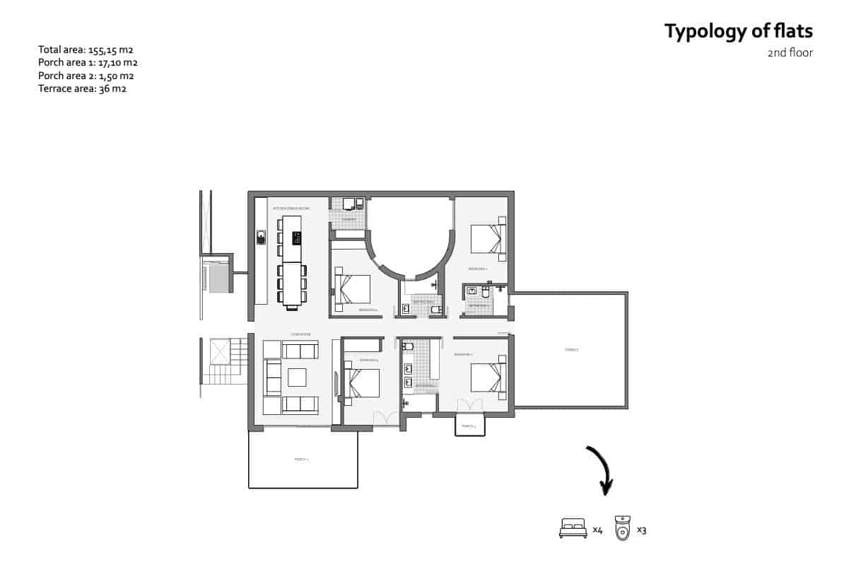 4 chambre Appartement à vendre à Costa de la Calma avec piscine - 1 626 450 € (Ref: 9594648)