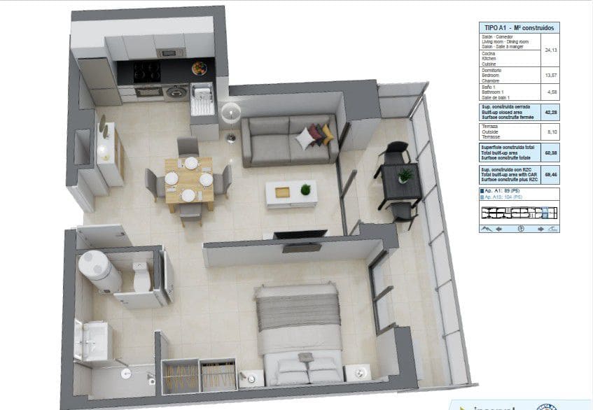 2 soverom Leilighet til salgs i Cabanes med garasje - € 231 336 (Ref: 9211648)