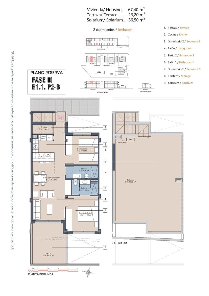 2 slaapkamer Penthouse te koop in Los Alcazares met zwembad garage - € 399.900 (Ref: 10151453)