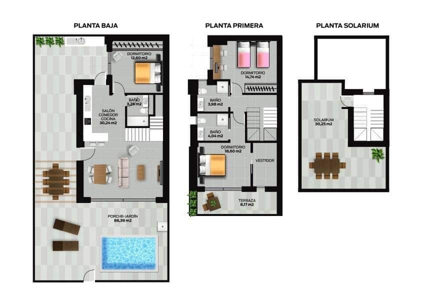 3 bedroom Villa for sale in San Pedro del Pinatar with pool - € 395,000 (Ref: 8438960)