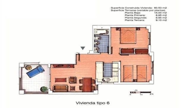 2 Zimmer Penthouse zu verkaufen in Roldan mit Pool - 119.500 € (Ref: 9543775)