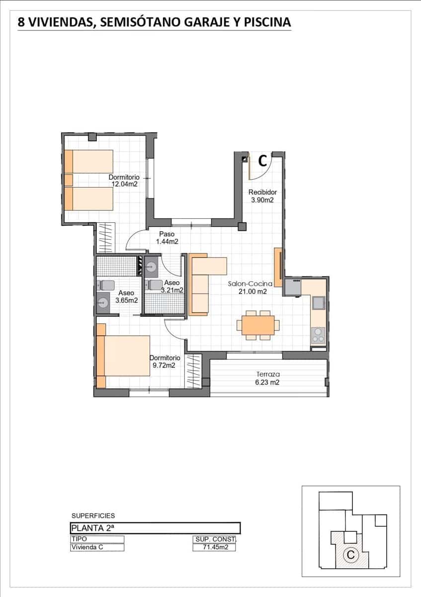 2 bedroom Penthouse for sale in Lo Pagan with pool garage - € 282,400 (Ref: 9977423)