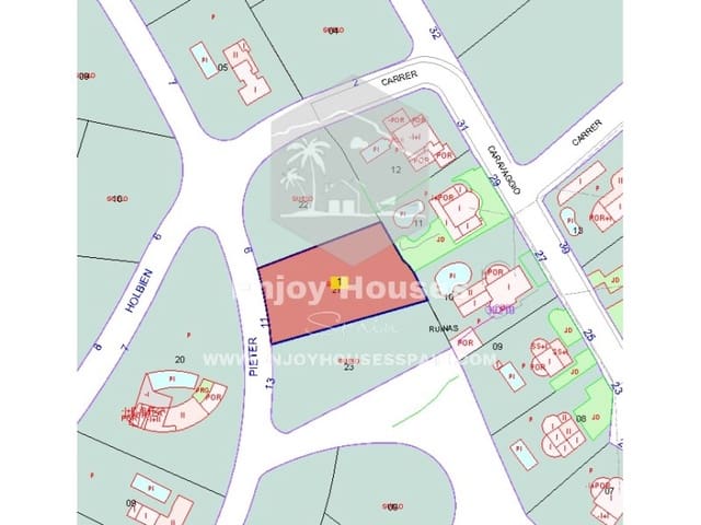 Bouwgrond te koop in Cap Martí - El Tossalet - Pinomar, Javea / Xàbia - € 250.000 (Ref: 9230524)