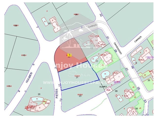 Bouwgrond te koop in Cap Martí - El Tossalet - Pinomar, Javea / Xàbia - € 250.000 (Ref: 9341188)