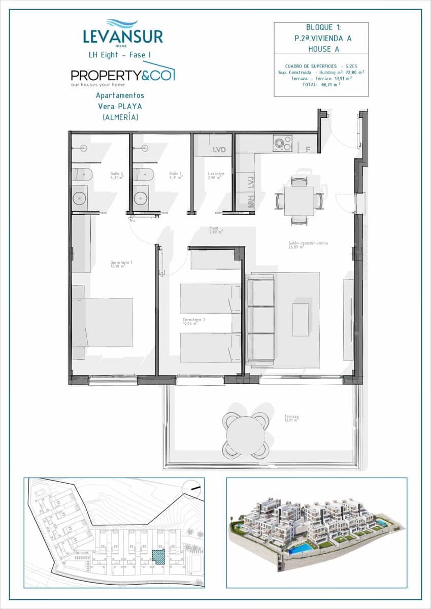 2 camera da letto Appartamento in vendita in Vera - 215.000 € (Rif: 9040509)