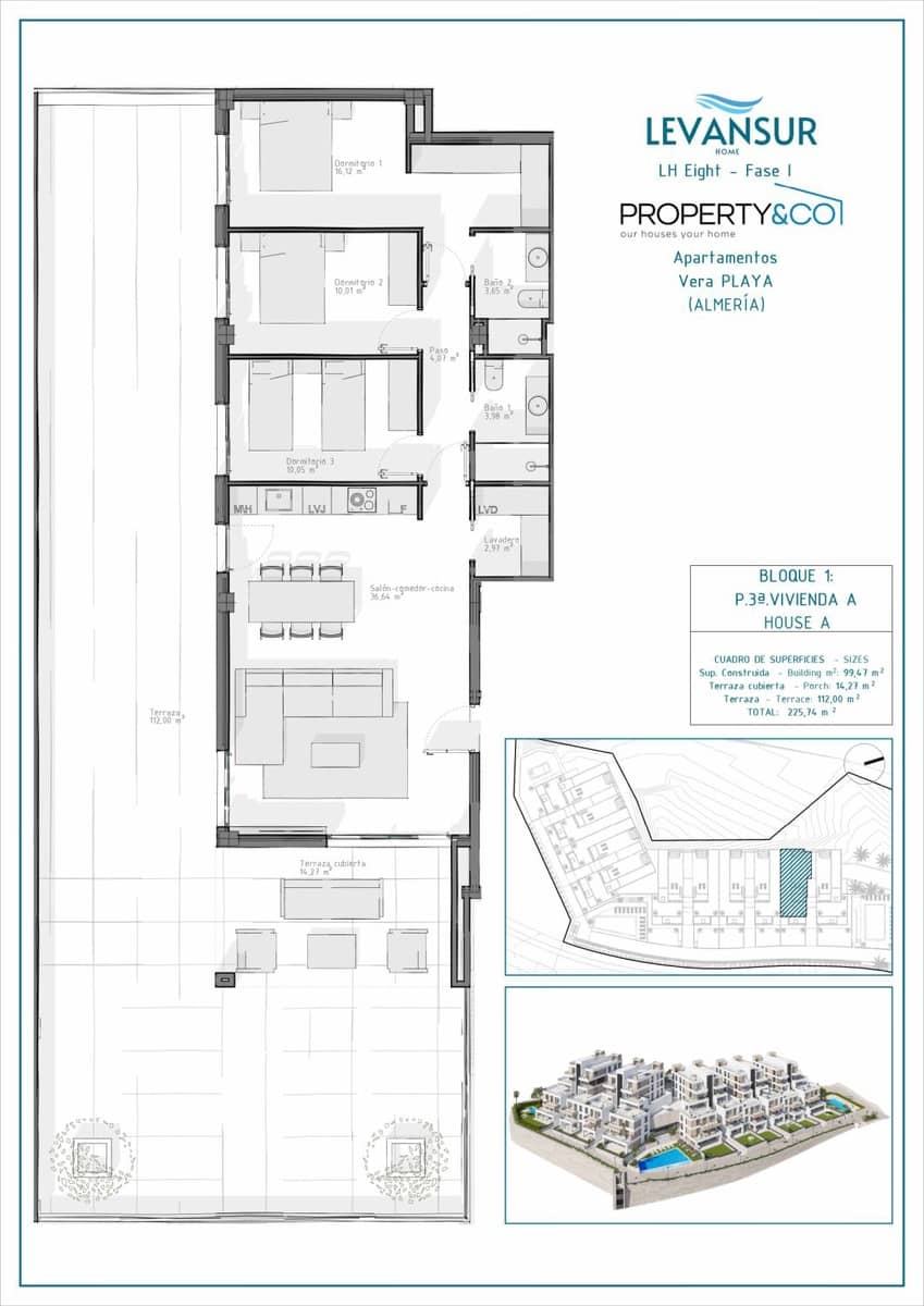 2 camera da letto Appartamento in vendita in Vera - 215.000 € (Rif: 9040509)