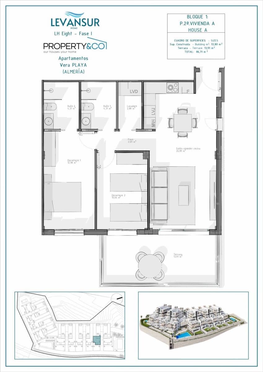 2 camera da letto Appartamento in vendita in Vera - 215.000 € (Rif: 9040509)