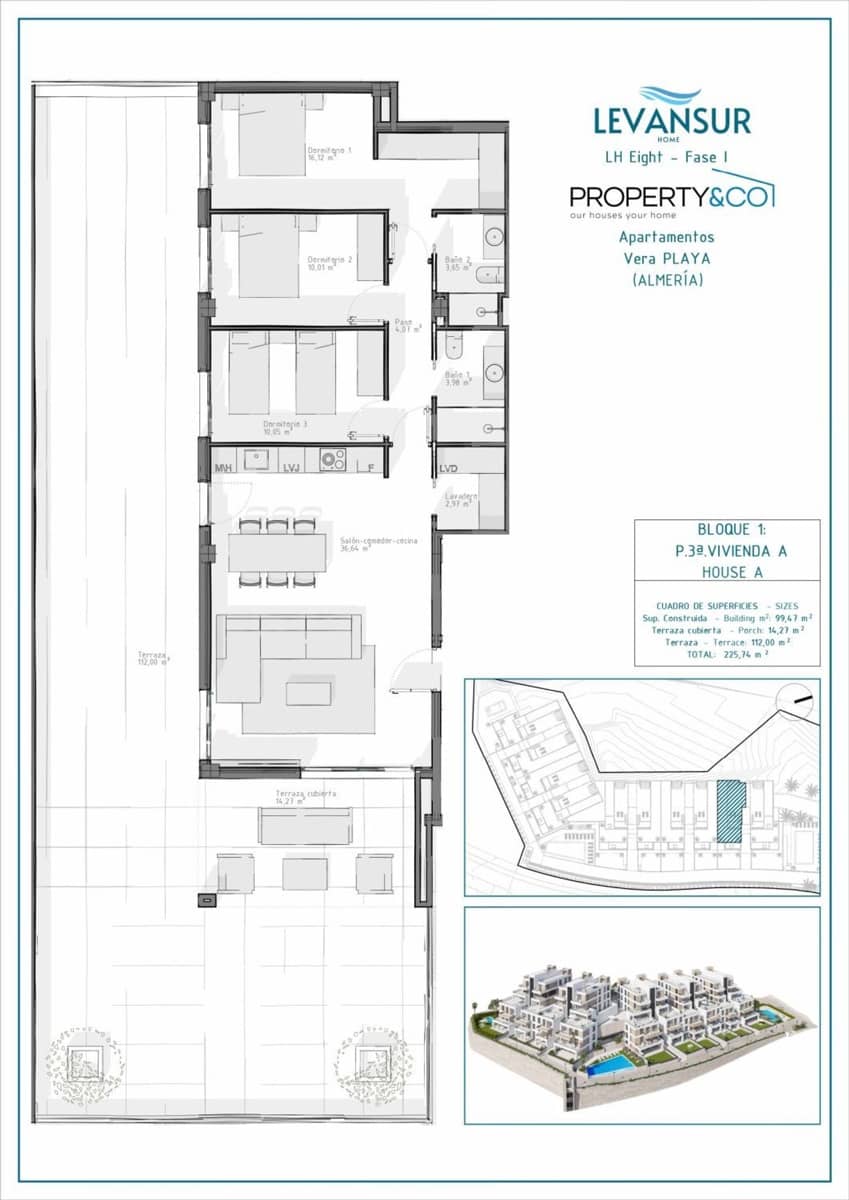 2 camera da letto Appartamento in vendita in Vera - 215.000 € (Rif: 9040509)