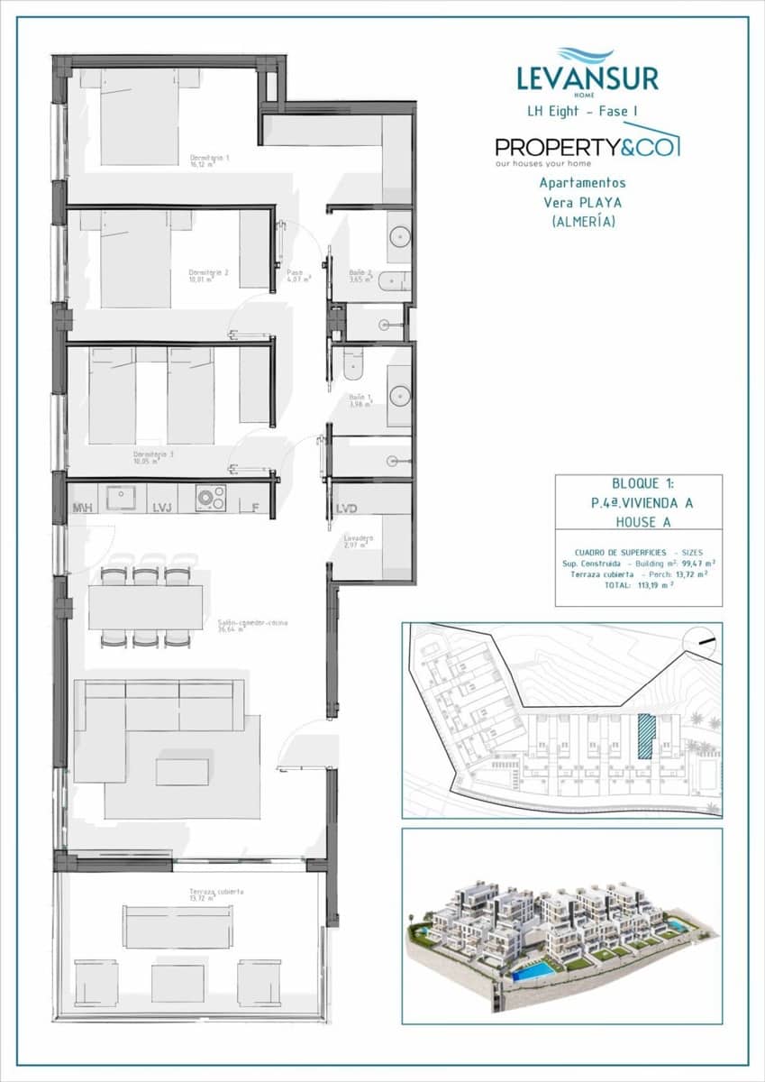 2 camera da letto Appartamento in vendita in Vera - 215.000 € (Rif: 9040509)