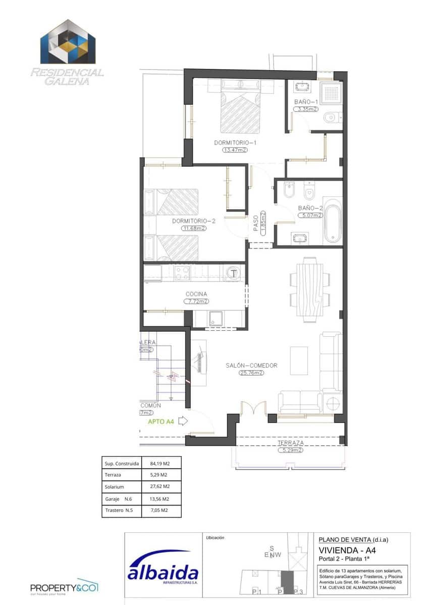 2 camera da letto Appartamento in vendita in Burjulu con garage - 118.900 € (Rif: 9676995)