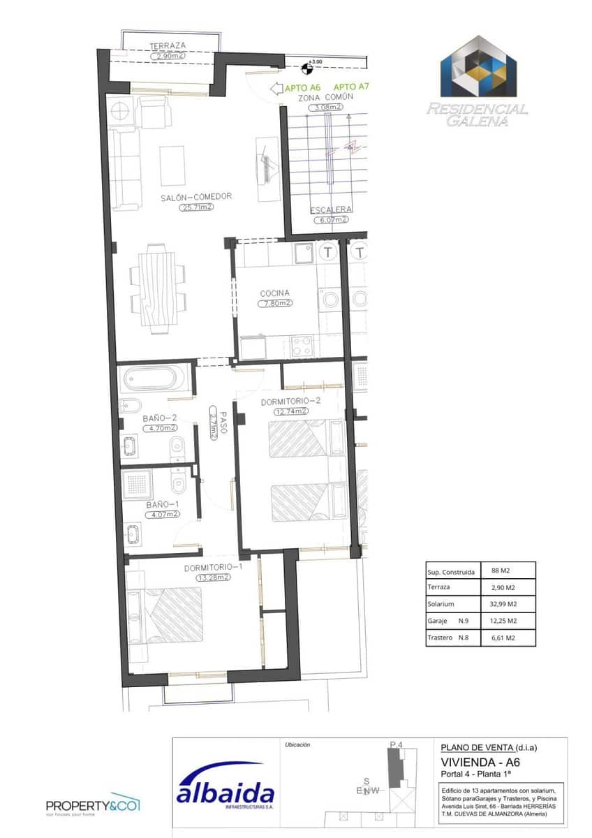 2 camera da letto Appartamento in vendita in Burjulu con garage - 118.900 € (Rif: 9676995)