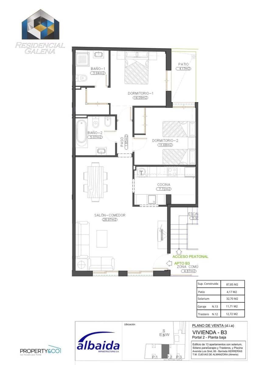2 camera da letto Appartamento in vendita in Burjulu con garage - 118.900 € (Rif: 9676995)