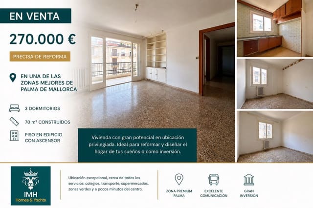 3 Zimmer Wohnung zu verkaufen in Son Cotoner, Palma de Mallorca - 270.000 € (Ref: 9954801)