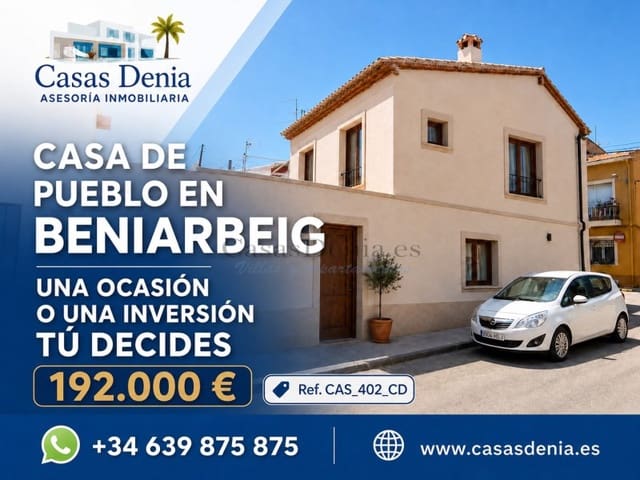 3 soverom Hus til salgs i Beniarbeig - € 192 000 (Ref: 10165531)