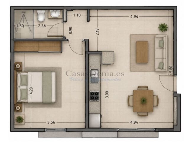 1 soverom Leilighet til salgs i Les Bovetes - La Felicidad, Dénia - € 159 000 (Ref: 10177072)