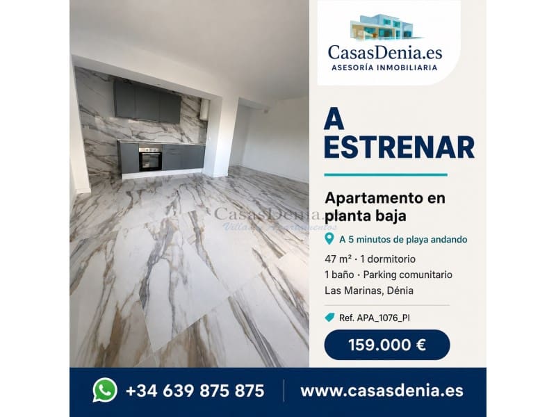 1 bedroom Apartment for sale in Denia - € 159,000 (Ref: 10177072)