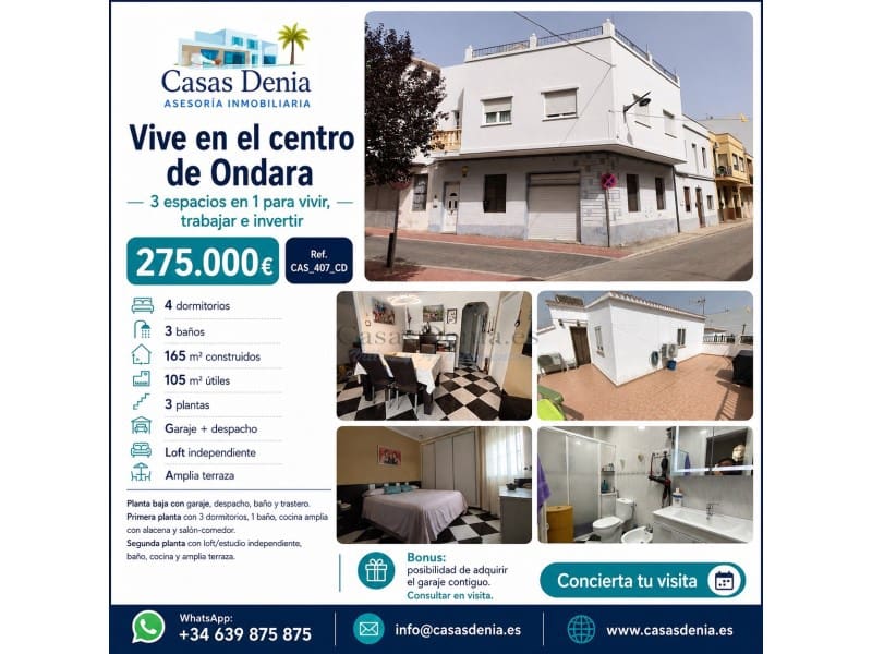 4 camera da letto Casa in vendita in Ondara con garage - 275.000 € (Rif: 10177073)
