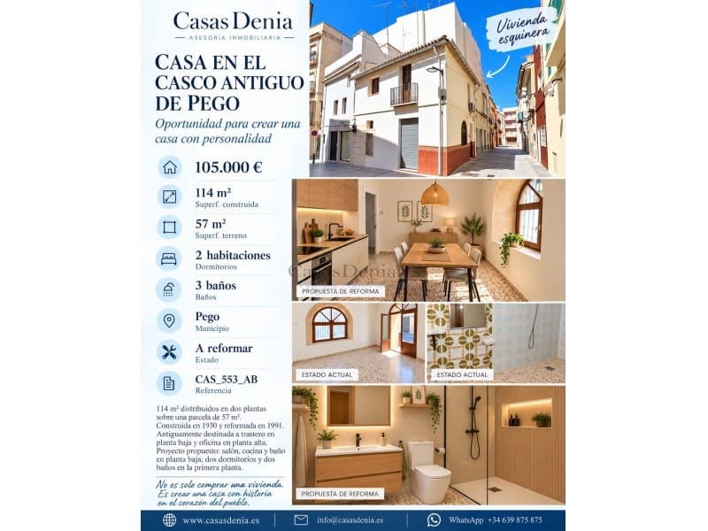 2 soverom Hus til salgs i Pego - € 105 000 (Ref: 10180473)