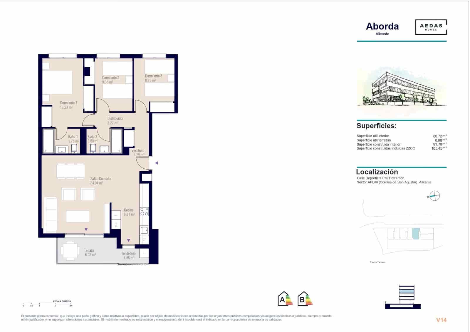 Piso de 3 habitaciones en Alicante / Alacant ciudad en venta con piscina - 359.500 € (Ref: 9870235)