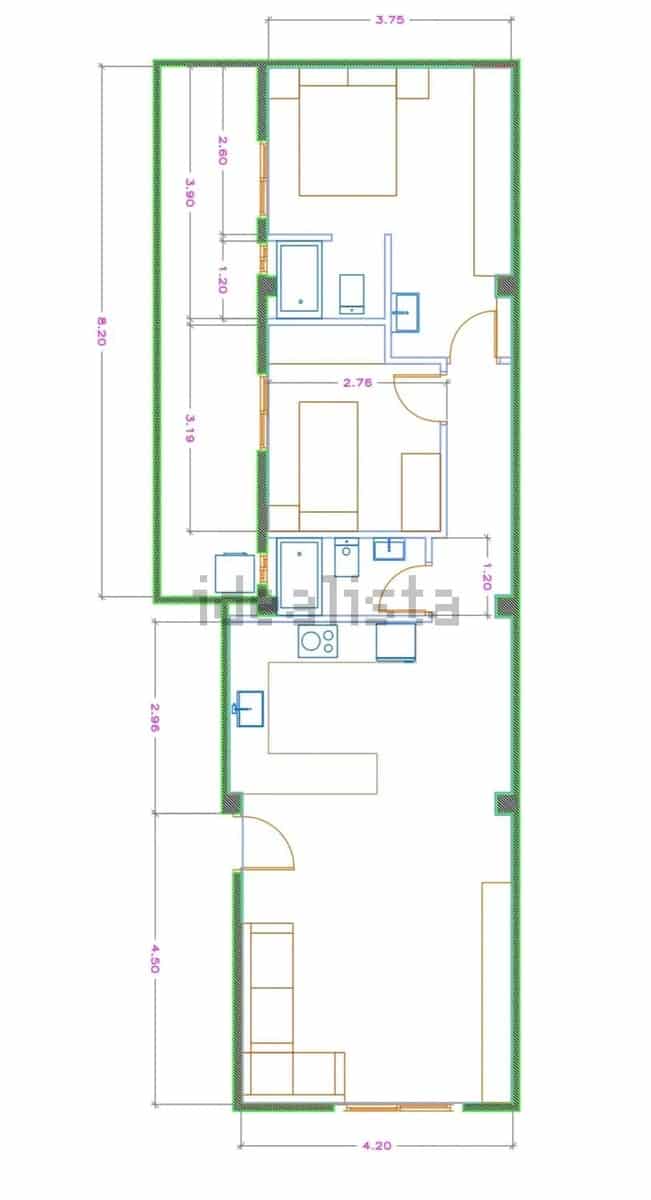 2 bedroom Flat for rent in Valencia city - € 1,050 (Ref: 9835207)