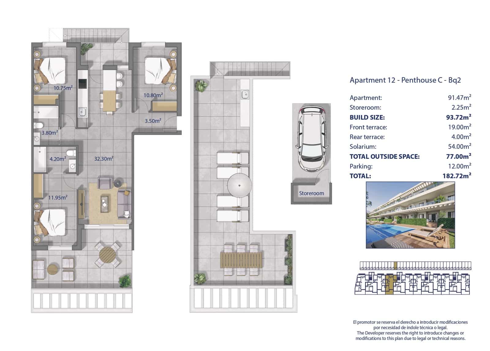 2 bedroom Flat for sale in Los Alcazares with pool garage - € 339,000 (Ref: 10015498)