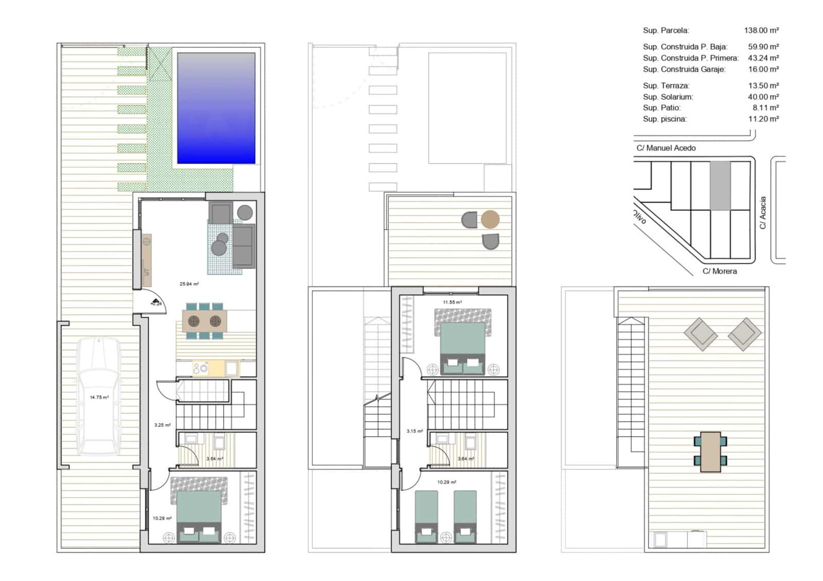 3 bedroom Villa for sale in Los Alcazares with pool - € 349,000 (Ref: 8964408)