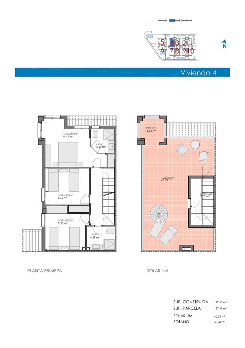 4 soverom Kjedet enebolig til salgs i Bigastro med svømmebasseng - € 269 900 (Ref: 8964412)