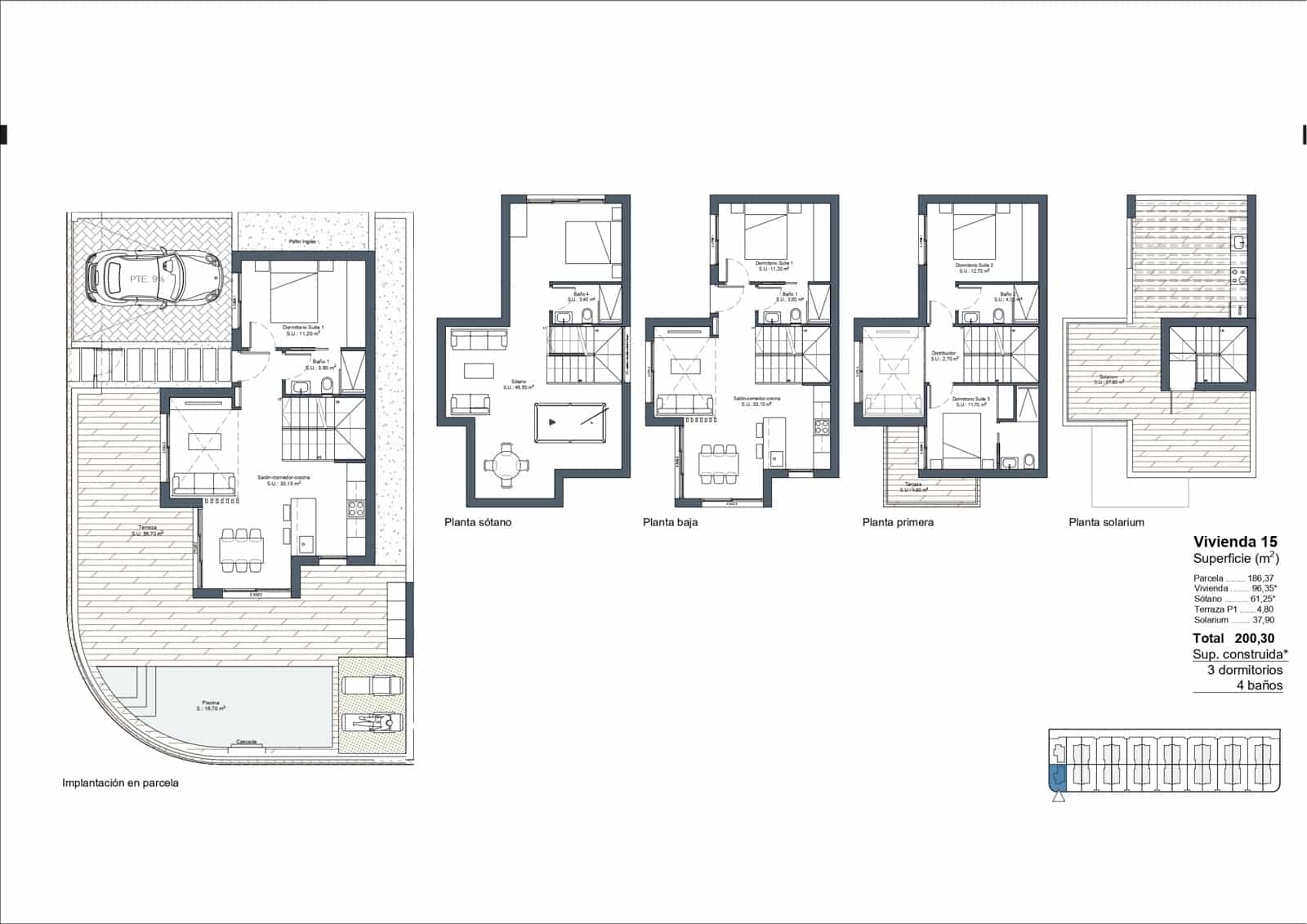 3 sovrum Semi-fristående Villa till salu i Ciudad Quesada med pool - 399 000 € (Ref: 8964437)
