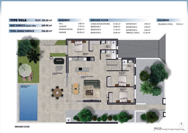 4 makuuhuone Huvila myytävänä paikassa Los Alcázares mukana uima-altaan - 685 000 € (Ref: 8964444)