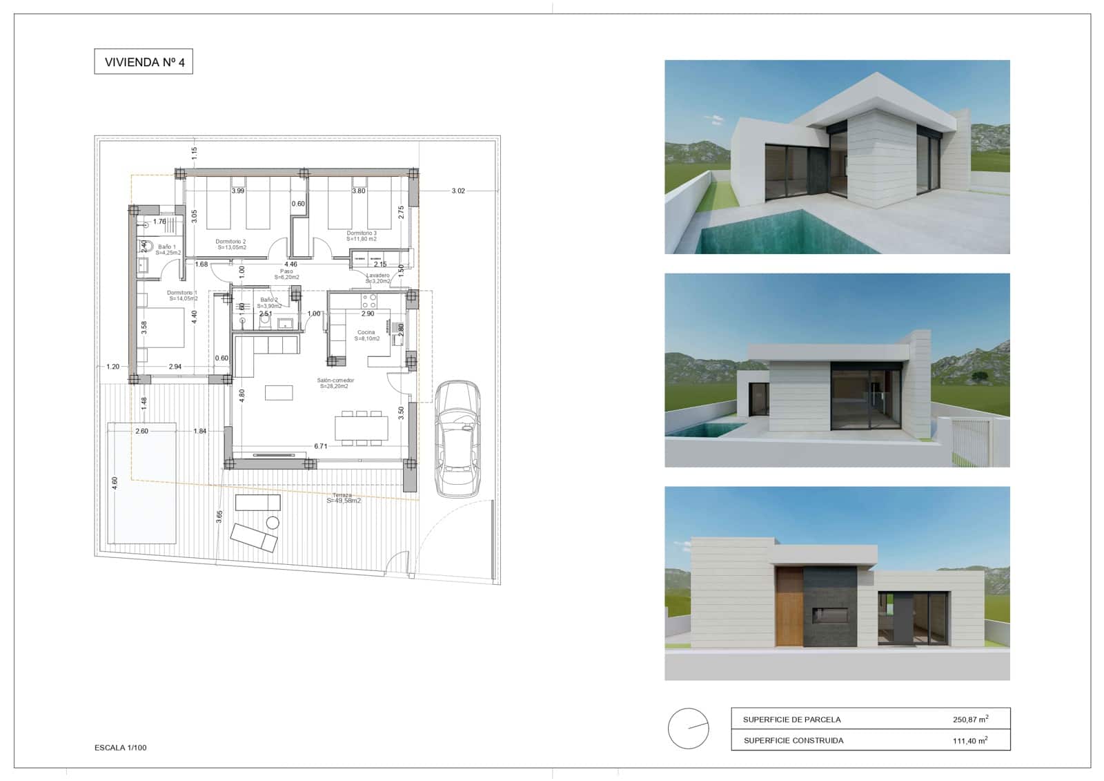 3 makuuhuone Huvila myytävänä paikassa Torre de la Horadada mukana uima-altaan - 372 000 € (Ref: 8964447)