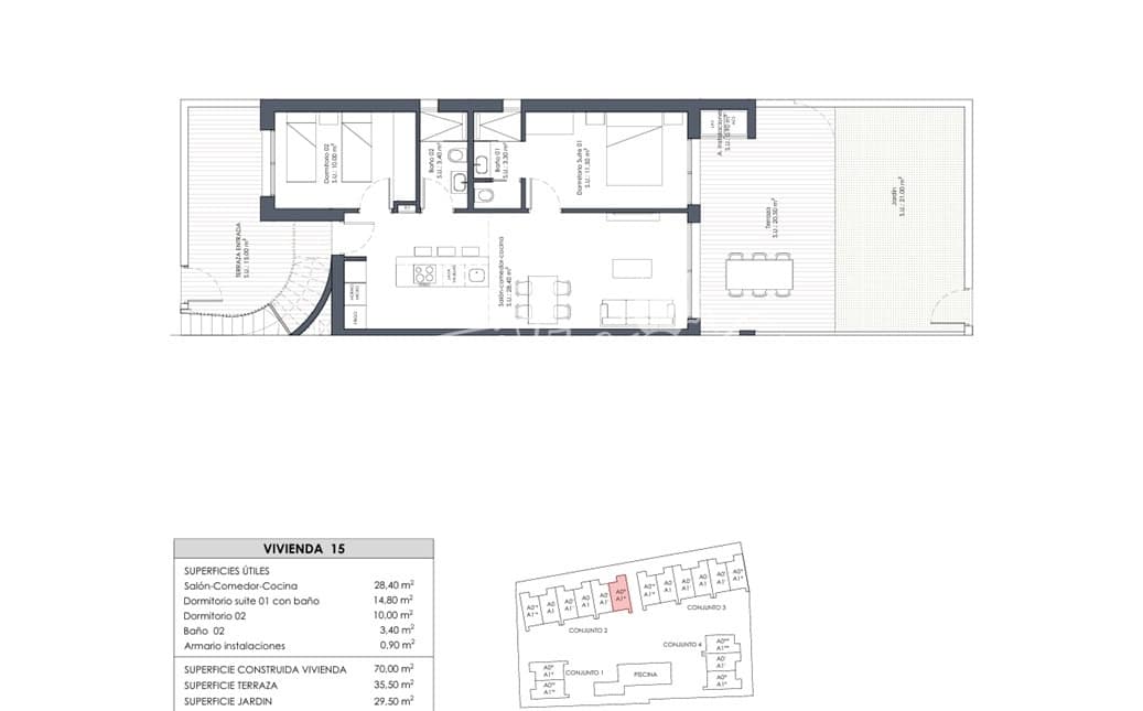 2 bedroom Flat for sale in San Miguel de Salinas with pool - € 220,000 (Ref: 9032708)