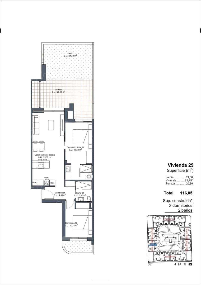 2 bedroom Bungalow for sale in Ciudad Quesada with pool - € 289,000 (Ref: 9240953)