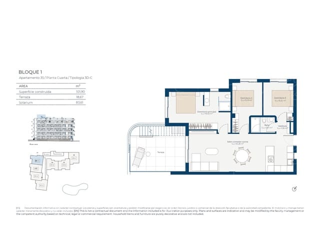 2 sovrum Lägenhet till salu i Baños y Mendigo, Murcia stad med pool - 299 000 € (Ref: 9648038)