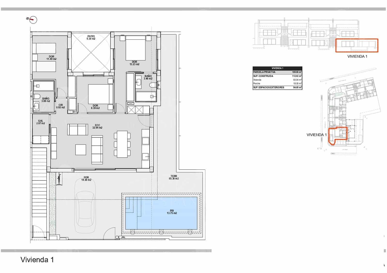 Bungalow de 3 habitaciones en Pilar de la Horadada en venta con piscina - 291.500 € (Ref: 9666424)