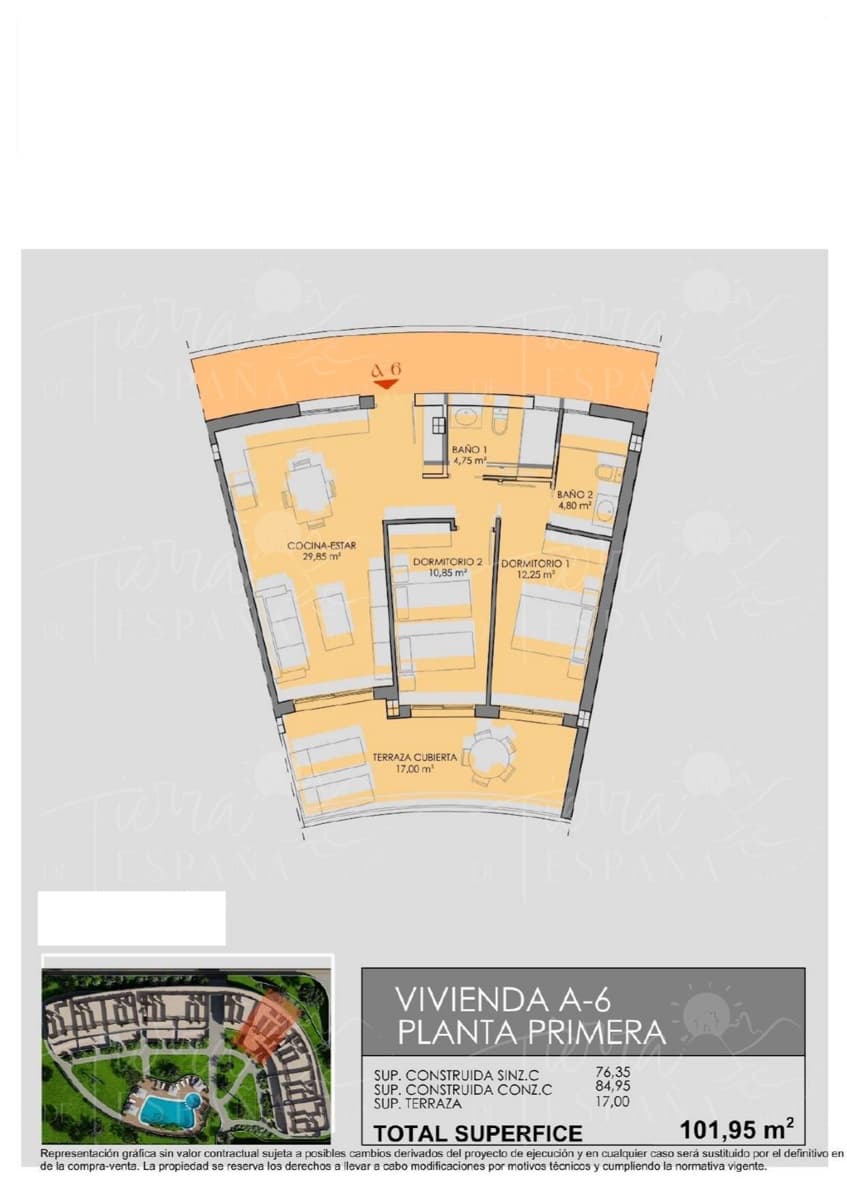 2 sypialnia Mieszkanie na sprzedaż w Los Alcazares z basenem garażem - 278 900 € (Ref: 9726581)