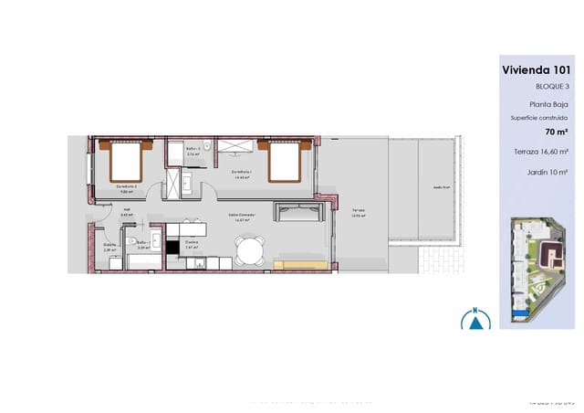 2 chambre Appartement à vendre à El Raso, Guardamar del Segura avec piscine - 295 000 € (Ref: 9794512)