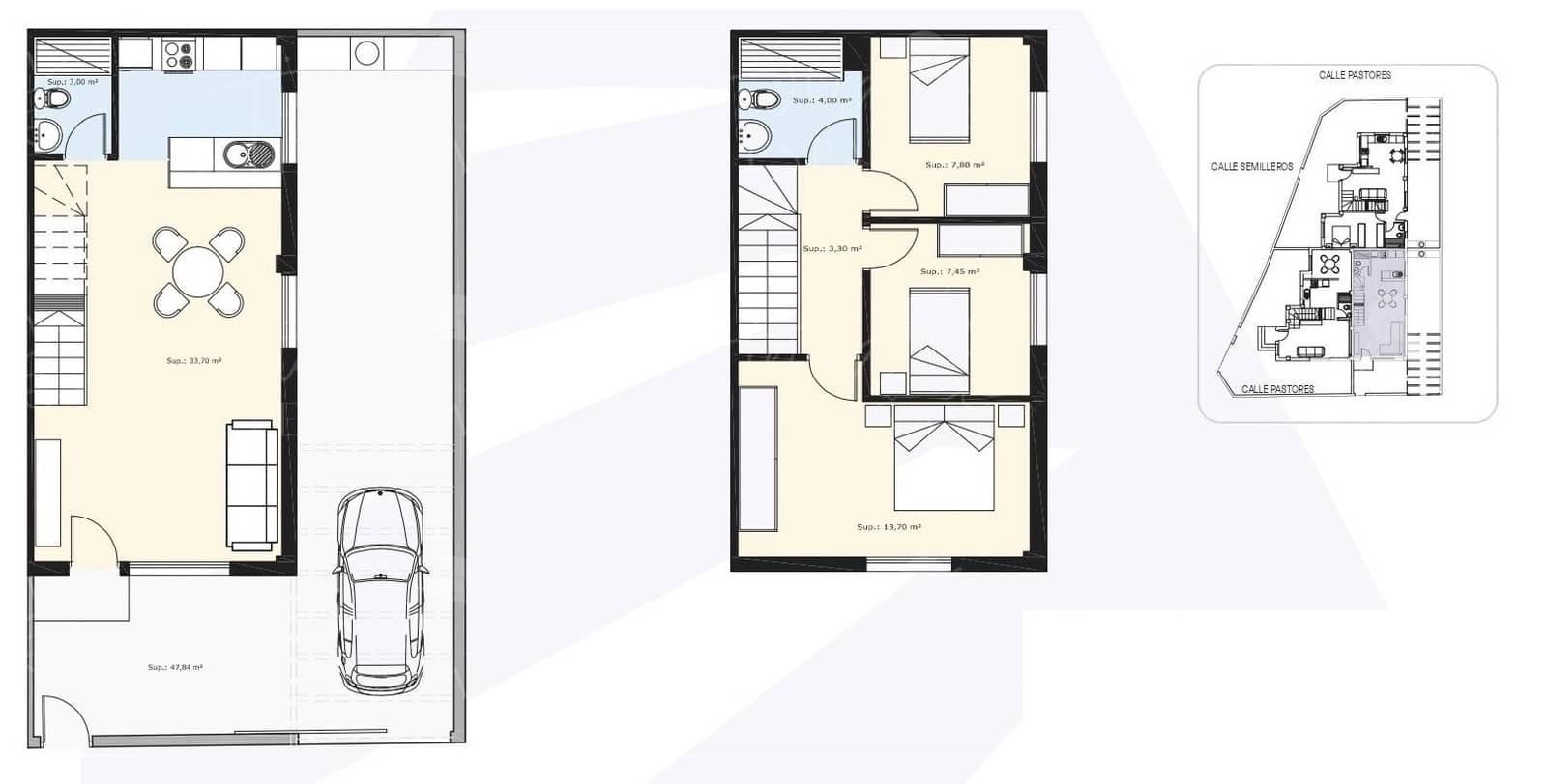 3 Zimmer Bungalow zu verkaufen in Pilar de la Horadada mit Pool Garage - 299.900 € (Ref: 9868517)