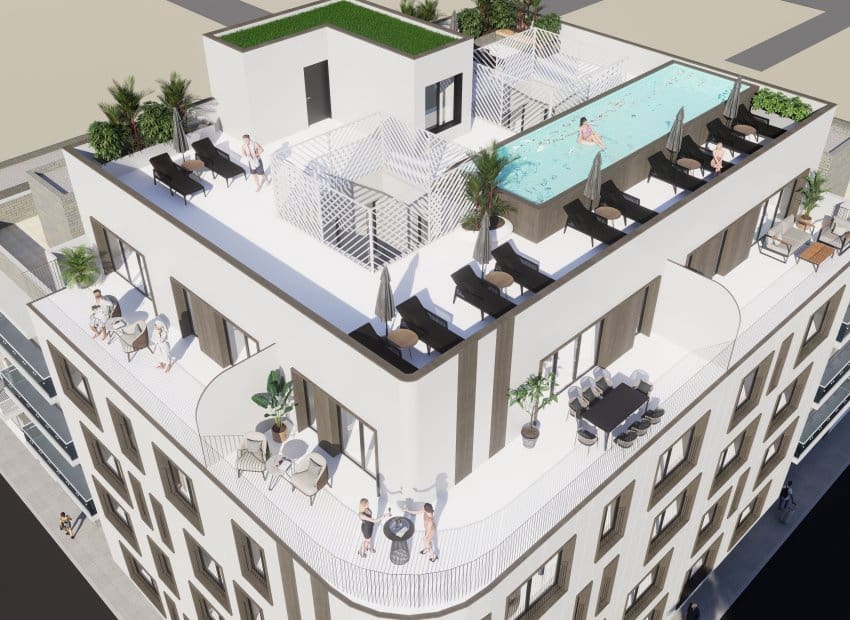 Apartamento de 2 habitaciones en Torrevieja en venta con piscina - 215.000 € (Ref: 9368593)