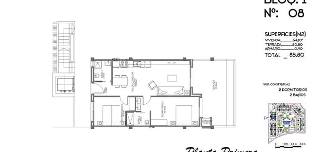 2 soveværelse Lejlighed til salg i El Raso, Guardamar del Segura med swimmingpool - € 222.000 (Ref: 9289959)