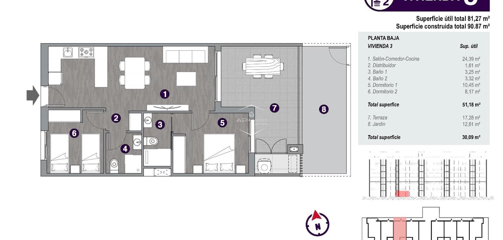 2 Zimmer Apartment zu verkaufen in Torrevieja mit Pool - 285.000 € (Ref: 9289969)