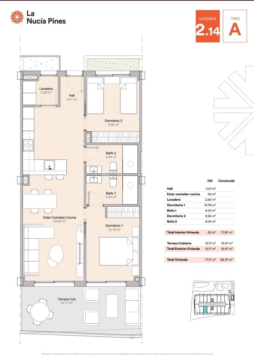 2 sovrum Lägenhet till salu i La Nucia med pool garage - 317 625 € (Ref: 9159626)
