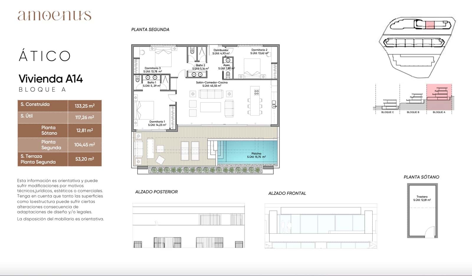 3 sovrum Takvåning till salu i Adeje med pool garage - 1 490 000 € (Ref: 10038550)