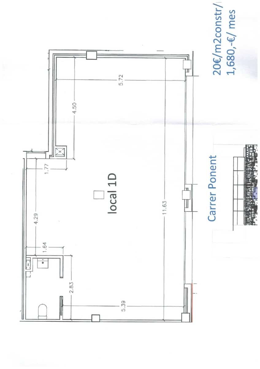 Erhverv til leje i Badalona - € 1.680 (Ref: 9228561)