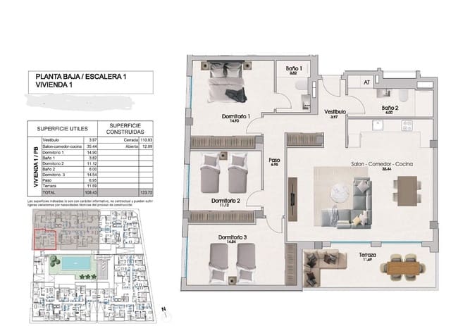 2 quarto Apartamento para venda em Santa Pola com piscina garagem - 245 000 € (Ref: 9409773)
