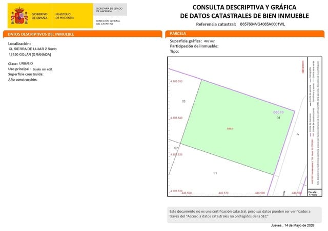 Building Plot for sale in Gójar - € 80,000 (Ref: 9876620)