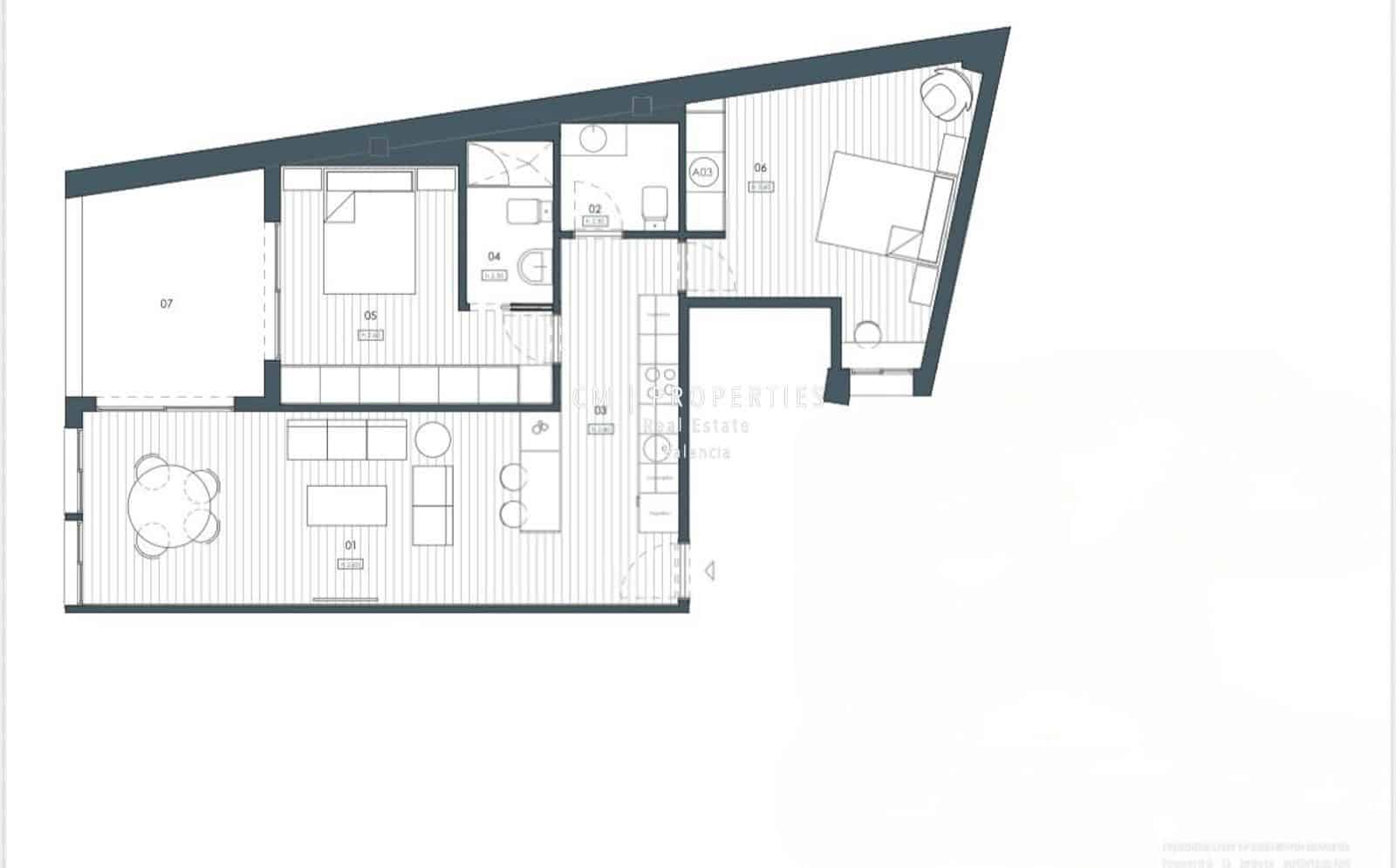2 sypialnia Penthouse do wynajęcia w Miasto Walencja - 1 700 € (Ref: 8997668)