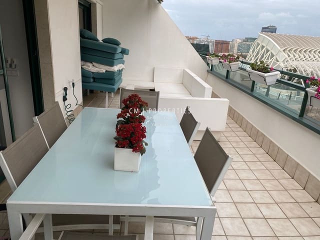 2 soveværelse Penthouse til leje i Ciutat de les Arts i de les Ciencies, Valencia by med swimmingpool garage - € 2.000 (Ref: 9136224)