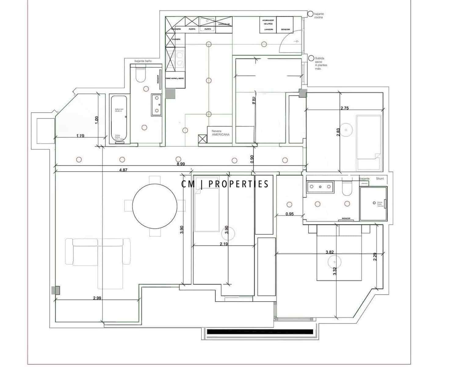 4 quarto Apartamento para arrendar em Valencia cidade - 2 250 € (Ref: 9781103)