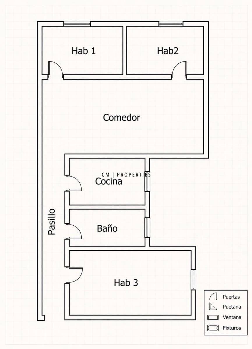 Piso de 3 habitaciones en València ciudad en alquiler - 1.350 € (Ref: 9858638)